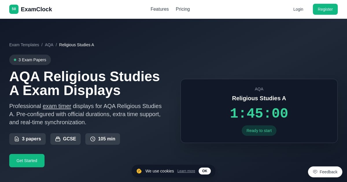 AQA Religious Studies A Exam Displays | ExamClock