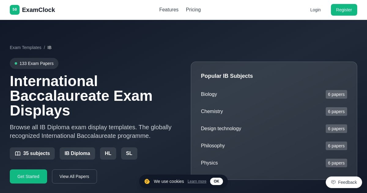 IB Exam Display Templates | ExamClock