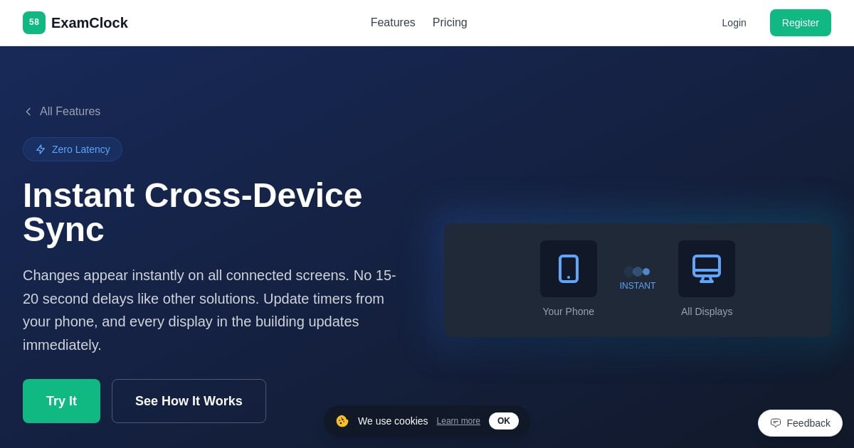 Real-Time Cross-Device Sync - ExamClock Features