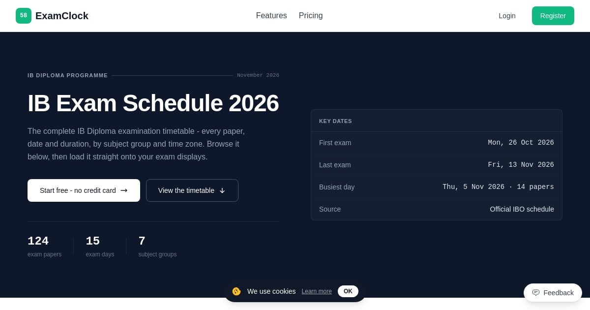 IB May 2026 Exam Schedule — Full Timetable (All Zones) | ExamClock