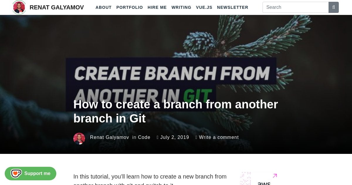 How to create a branch from another branch in Git – Renat Galyamov