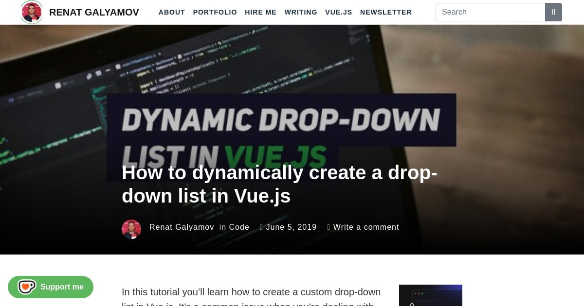 How to dynamically create a drop-down list in Vue.js – Renat Galyamov