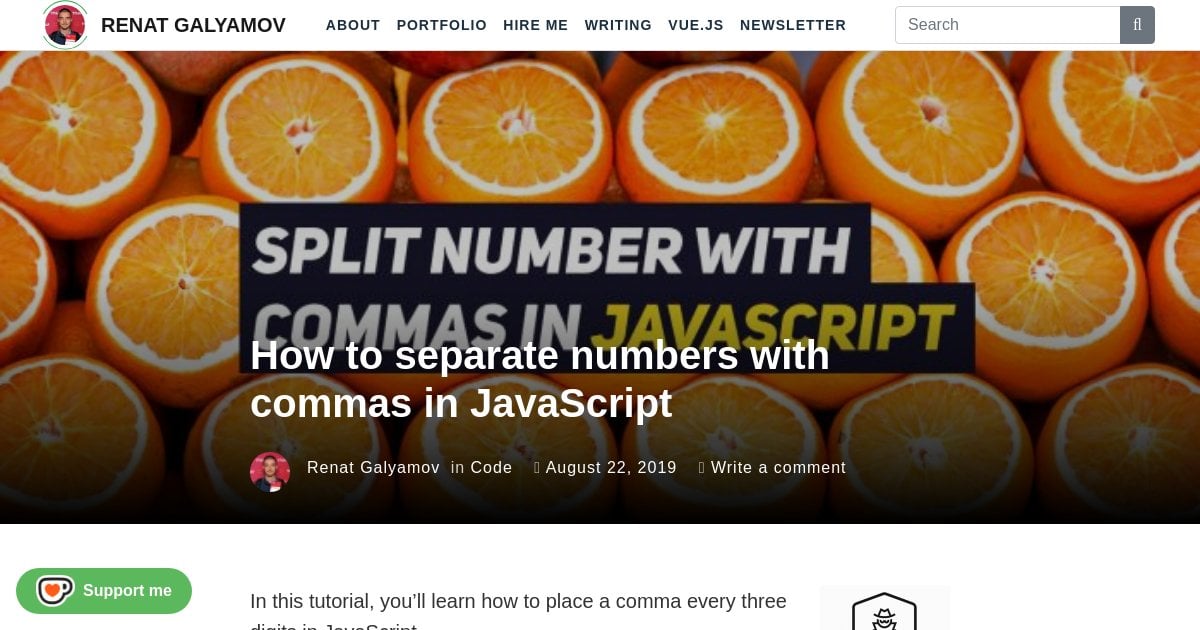 How to separate numbers with commas in JavaScript – Renat Galyamov