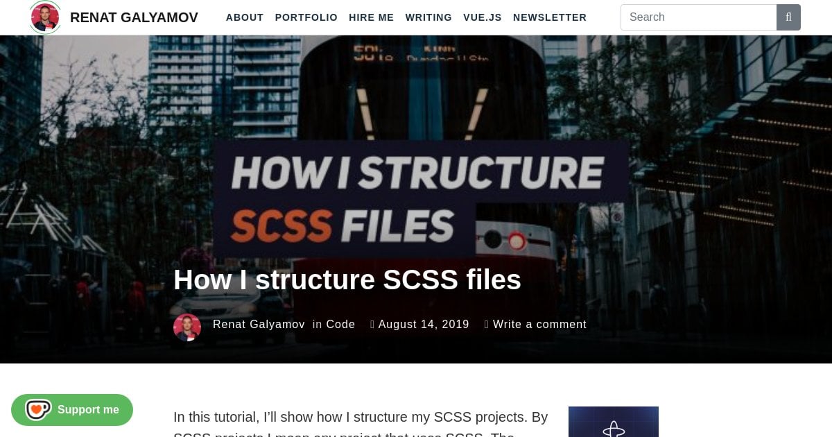 How I structure SCSS files – Renat Galyamov