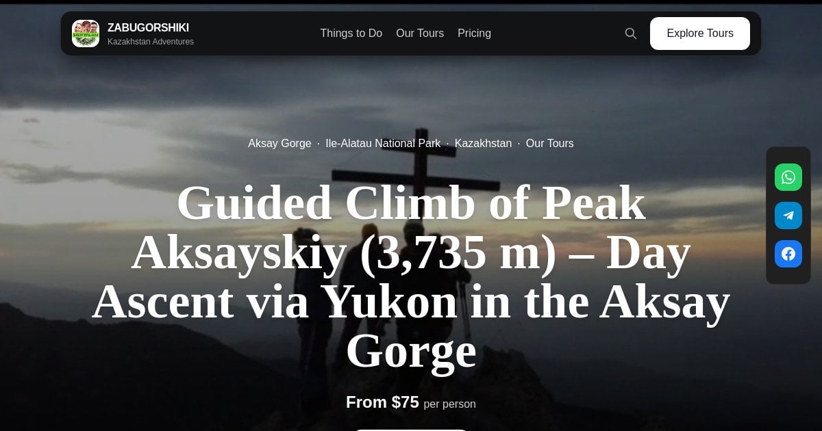 Guided Climb of Peak Aksayskiy (3,735 m) - Day Ascent via Yukon in the ...